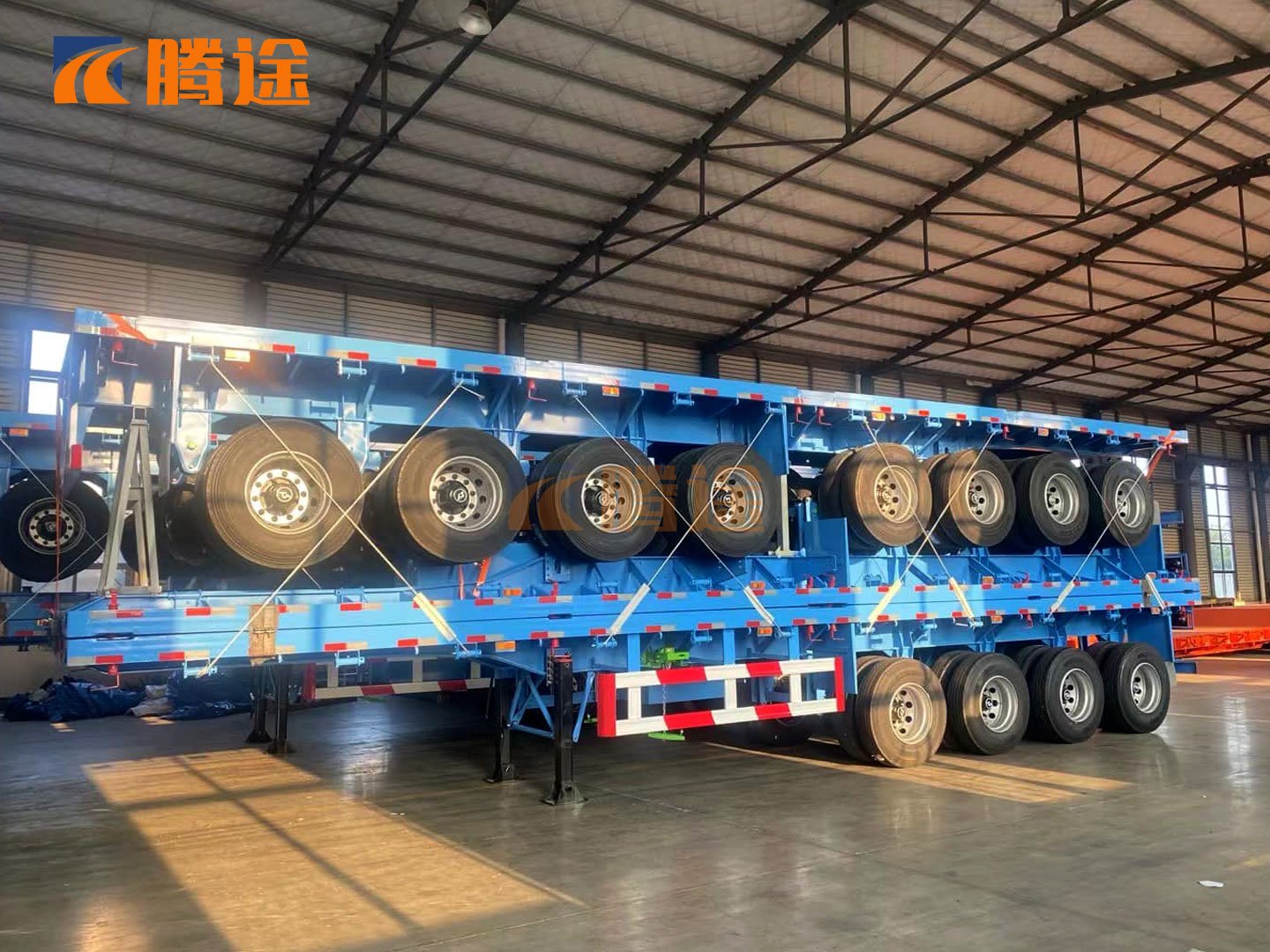 4-Axle Flatbed Container Semi-Trailer