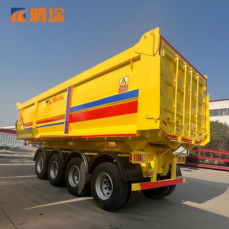 4-Axle Integrated Rear-Tipping Dump Semi-Trailer